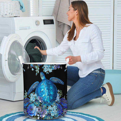 Love Blue Sea Turtle Storage Basket 0622
