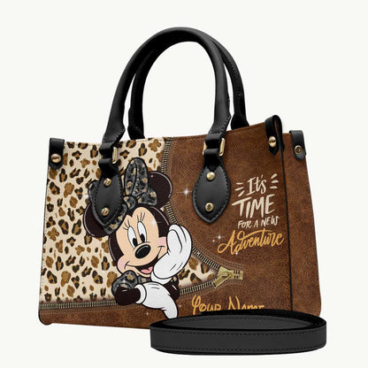 It's Time For A New Adventure - Personalized Mouse Leather Handbag & Luggage Cover