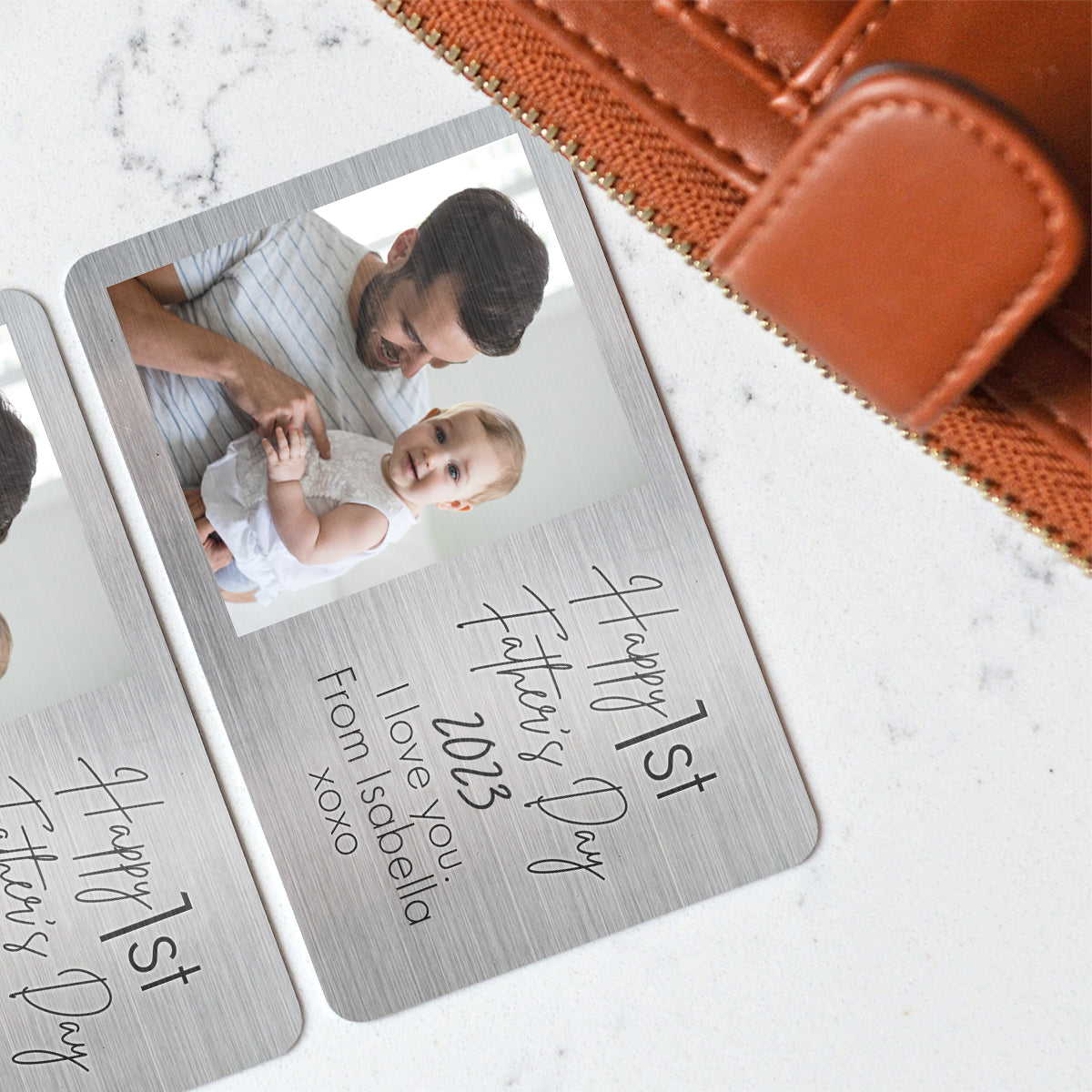 Happy First Father's Day - Personalized Father Wallet Insert Card