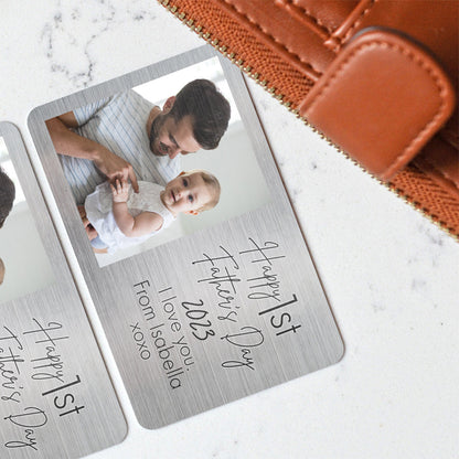 Happy First Father's Day - Personalized Father Wallet Insert Card