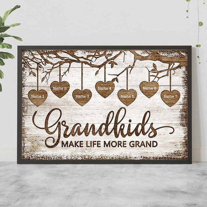 Grandkids Make Life More Grand  - Personalized Grandma Poster 092021
