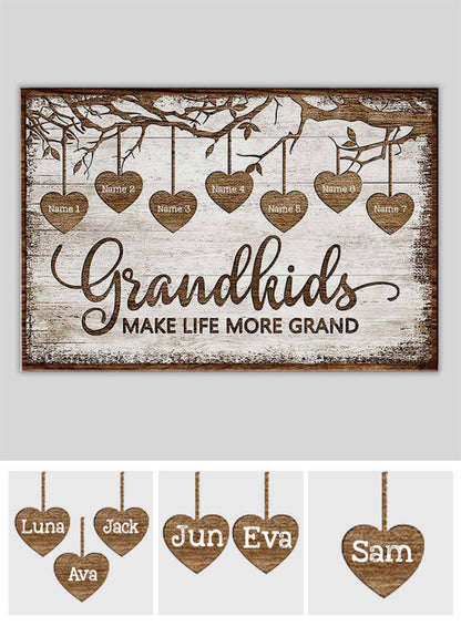 Grandkids Make Life More Grand  - Personalized Grandma Poster 092021