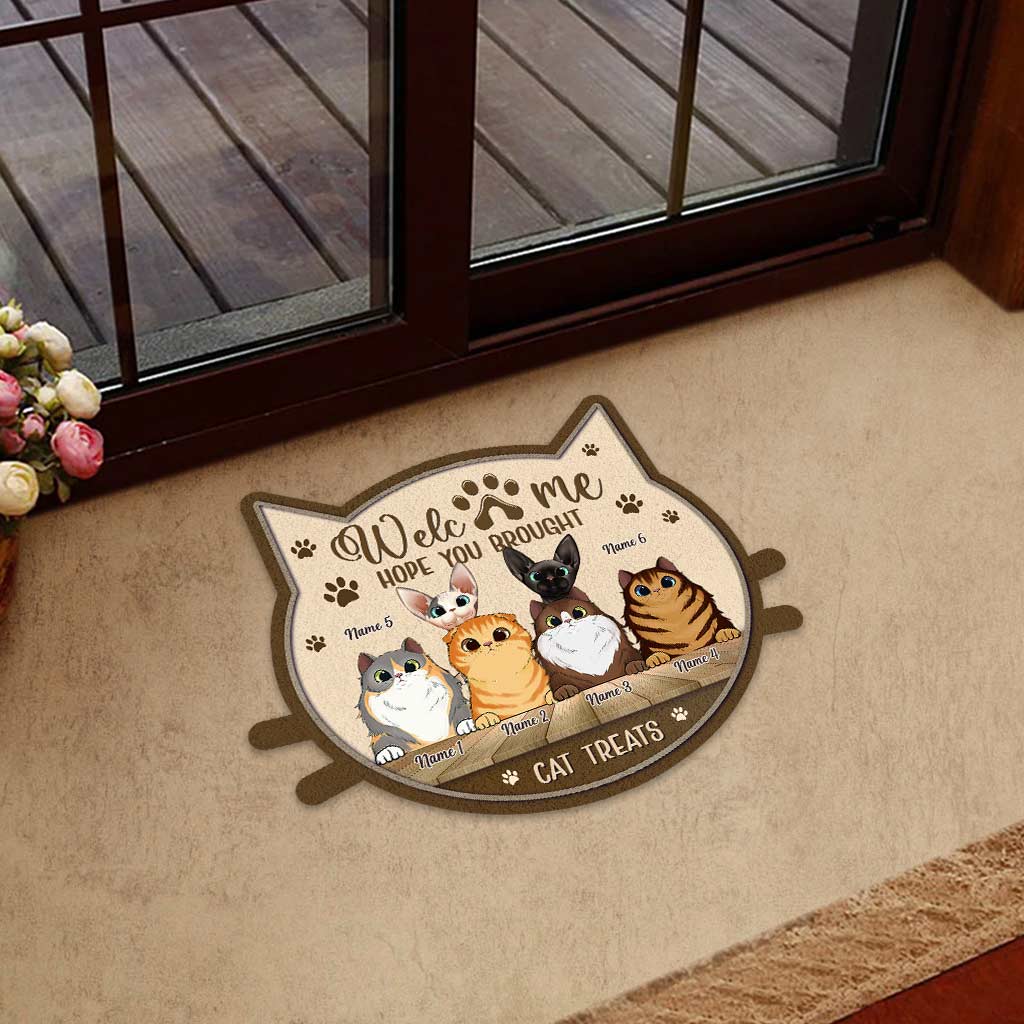 Hope You Brought Cat Treats - Personalized Shaped Doormat