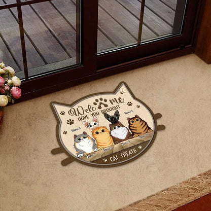Hope You Brought Cat Treats - Personalized Shaped Doormat