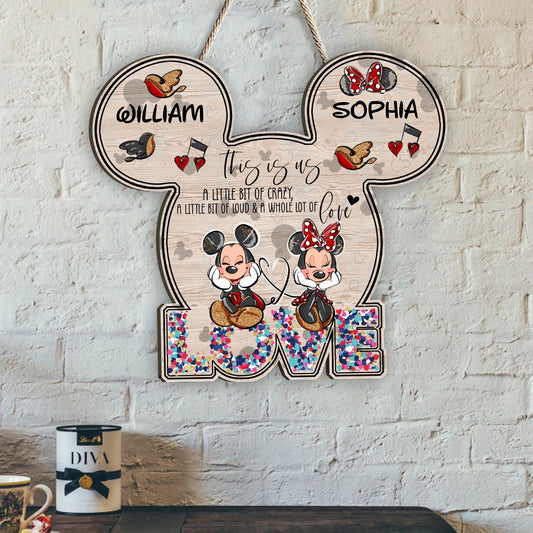 This Is Us - Personalized Couple Mouse Wood Sign