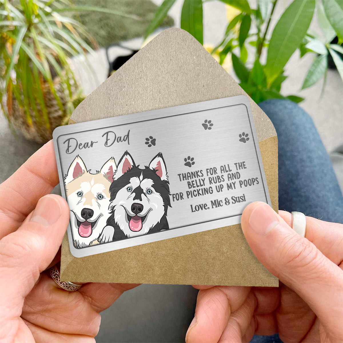 Thank You For All The Belly Rubs - Personalized Dog Wallet Insert Card