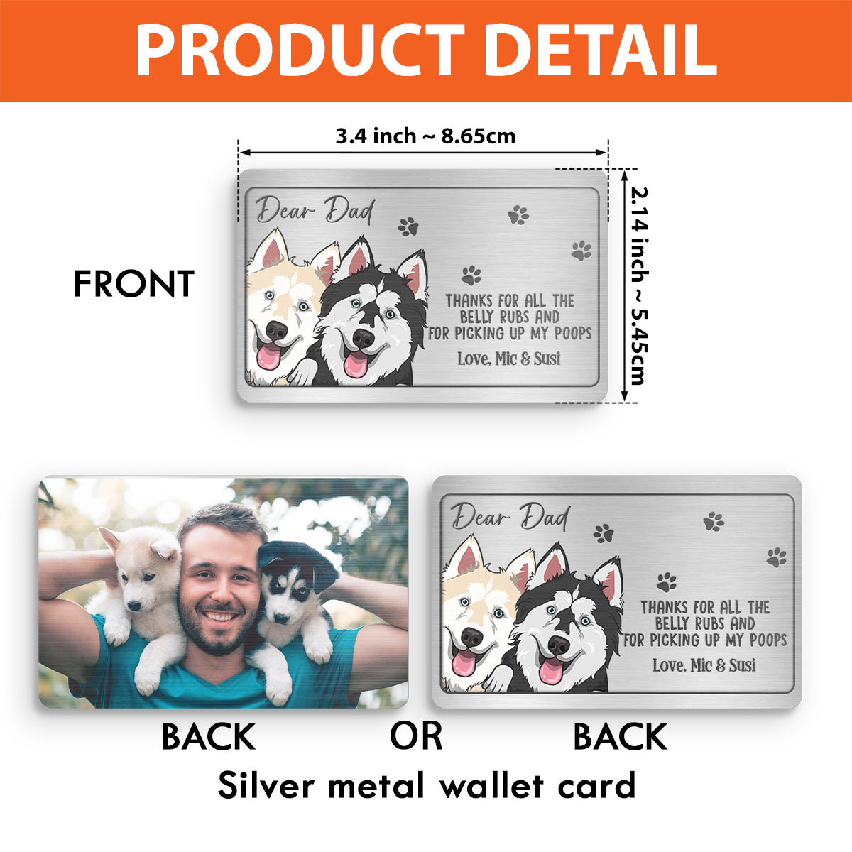 Thank You For All The Belly Rubs - Personalized Dog Wallet Insert Card