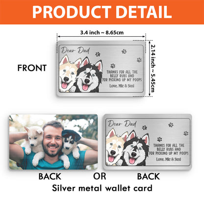 Thank You For All The Belly Rubs - Personalized Dog Wallet Insert Card