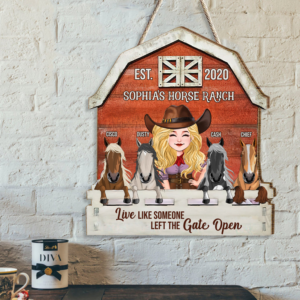 Horse Ranch - Personalized Horse Wood Sign