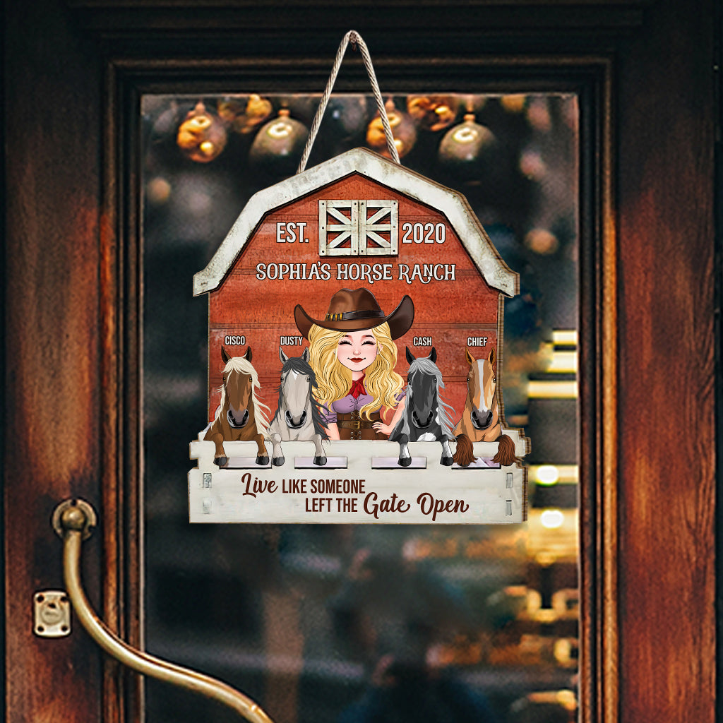 Horse Ranch - Personalized Horse Wood Sign