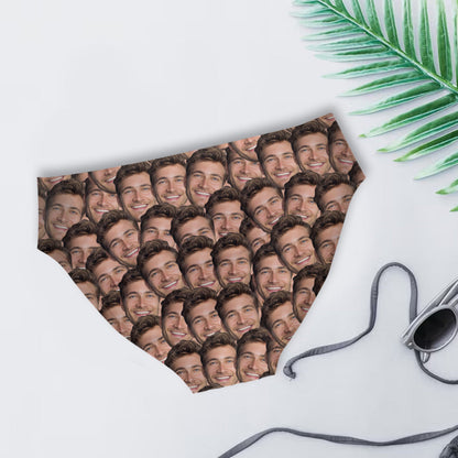 Customizable Printed Face Socks - Personalized Couple Women Briefs & Men Boxer Briefs