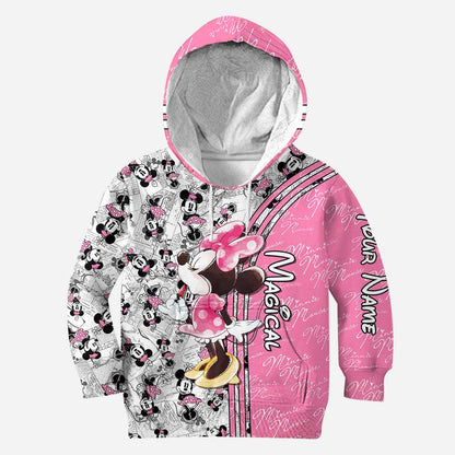 Cute Pink Mouse Ears - Personalized Mouse Hoodie and Leggings