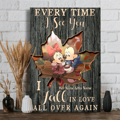 I Fall In Love All Over Again - Personalized Mouse Canvas And Poster