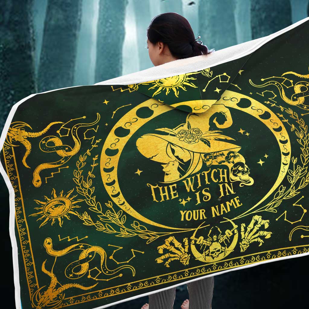 The Witch Is In - Personalized Witch Hooded Blanket