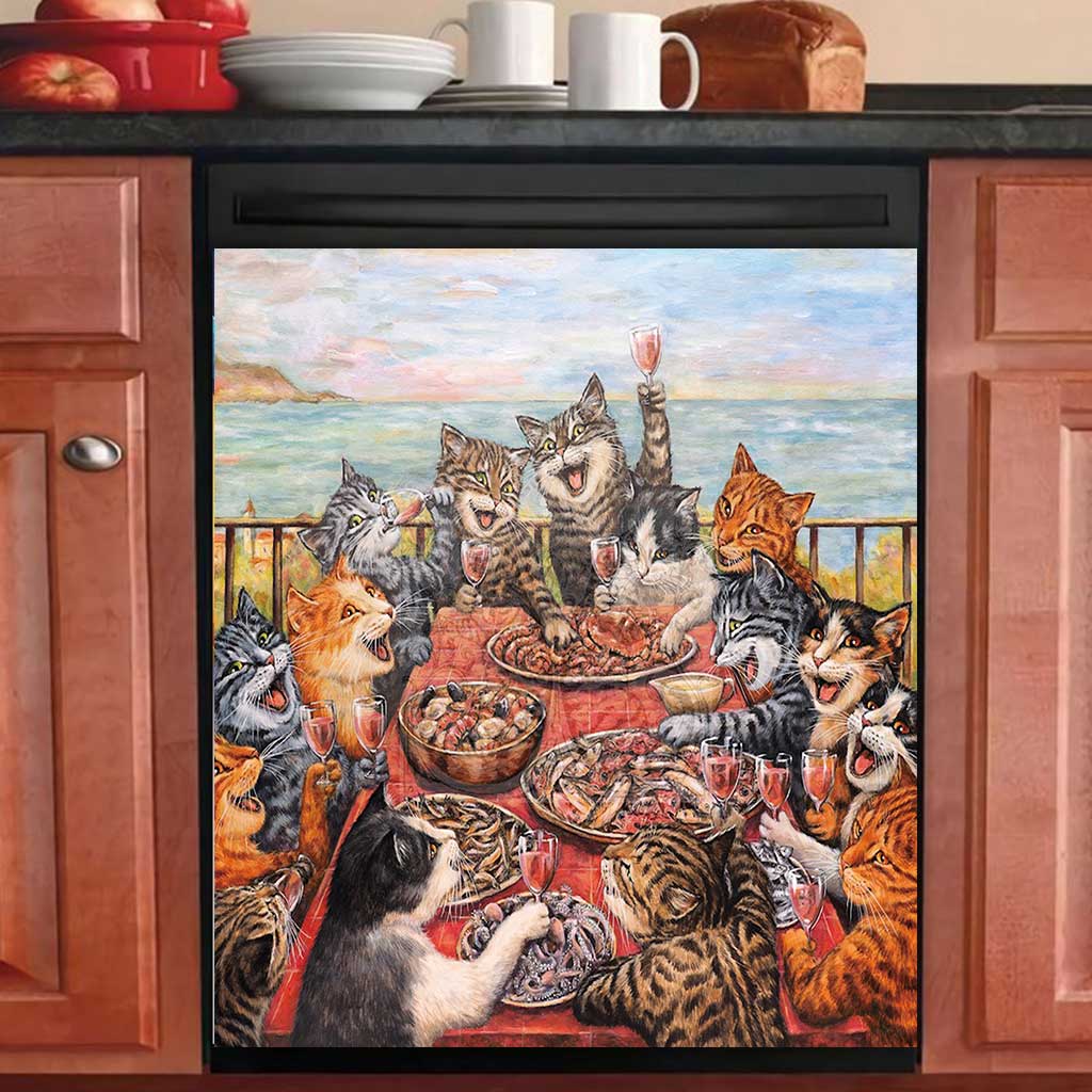 Purrfect Feast - Cat Dishwasher Cover