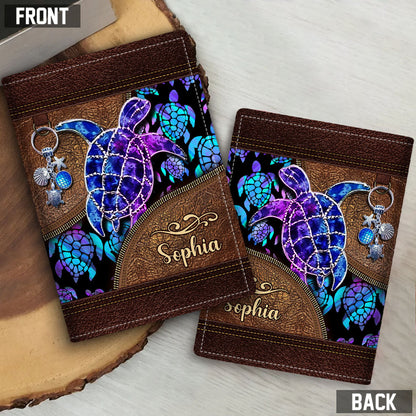 Salty Lil' Beach - Personalized Turtle Passport Holder