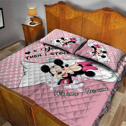 First I Stole Your Heart - Personalized Mouse Quilt Set