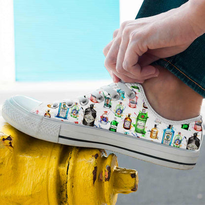 Let The Fun Begin Gin Bottles - Personalized Low Top Shoes