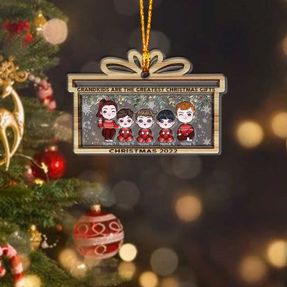 Grandkids Are The Greatest Christmas Gift - Personalized Grandma Layers Mix Ornament