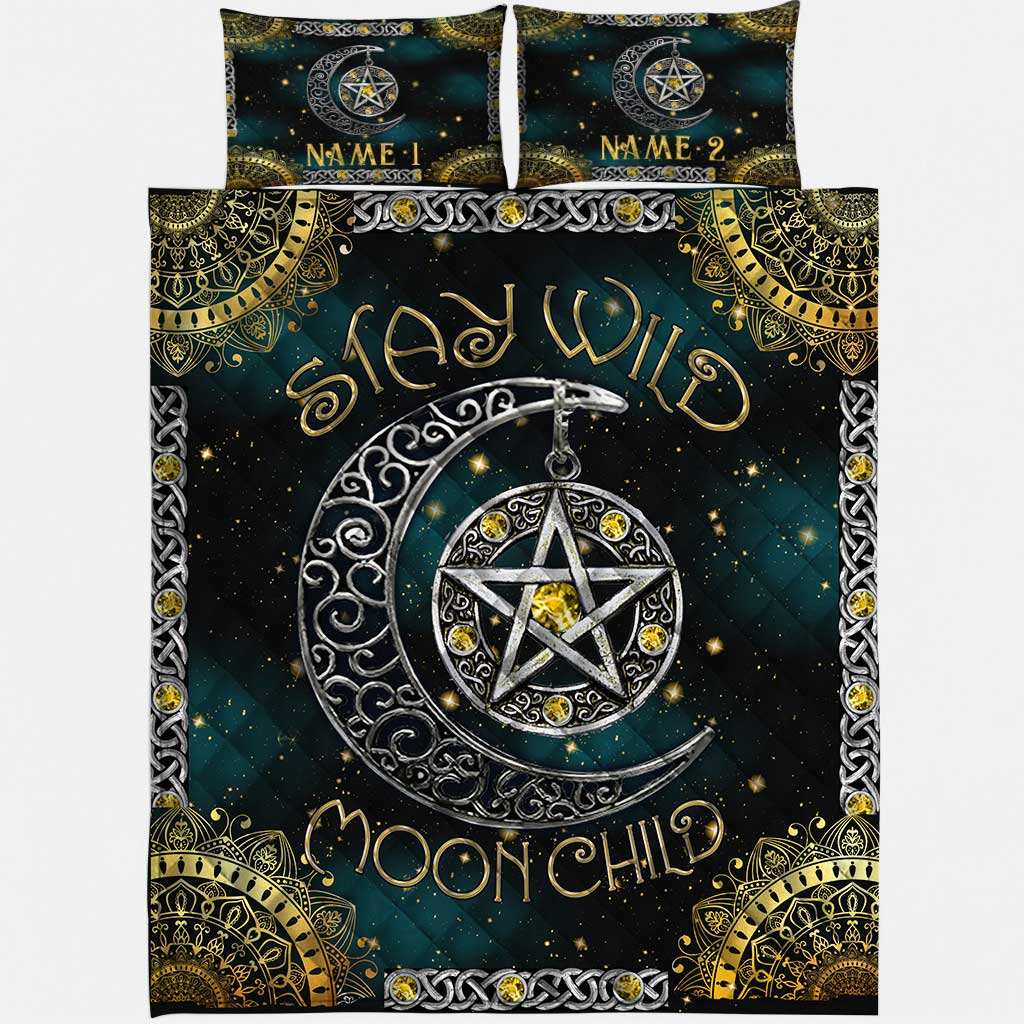 Stay Wild Moon Child Witch - Personalized Quilt Set