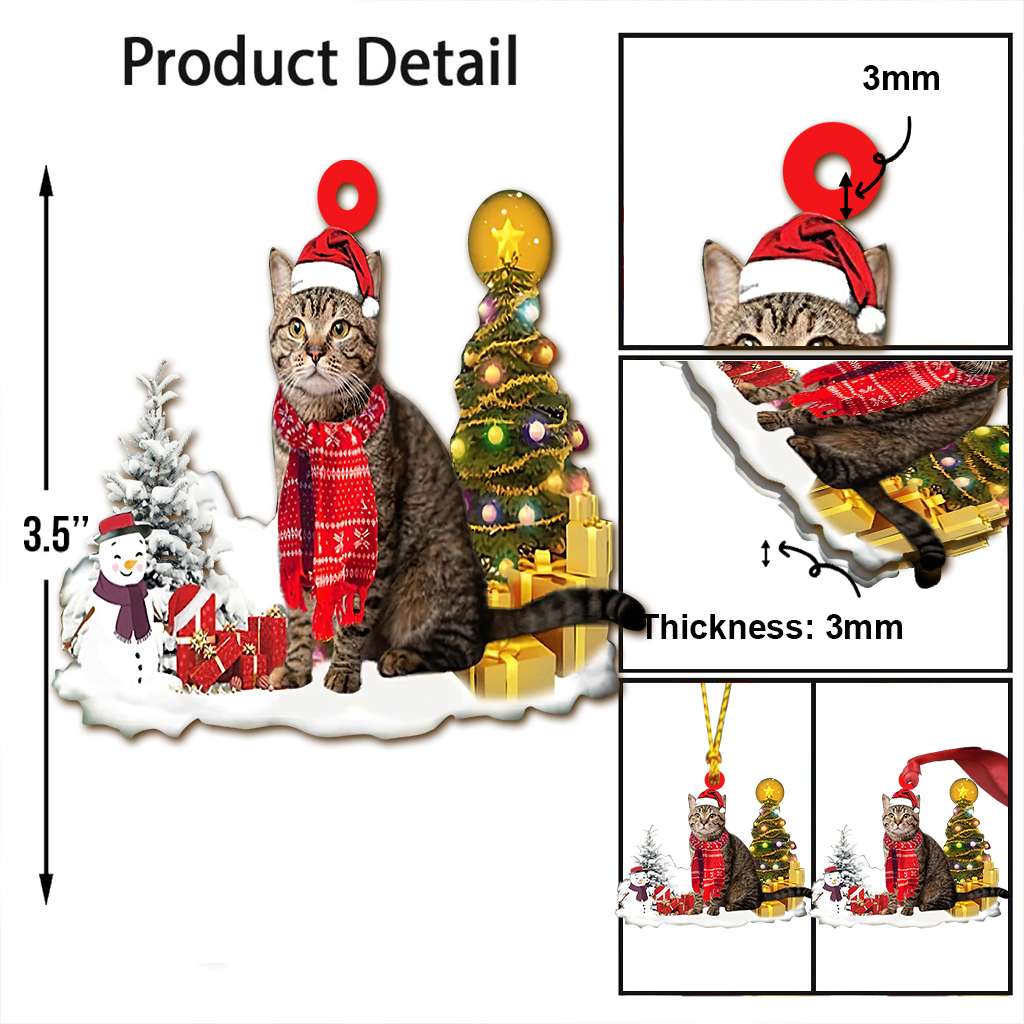Cat Christmas Tree - Cat Ornament (Printed On Both Sides) 1022