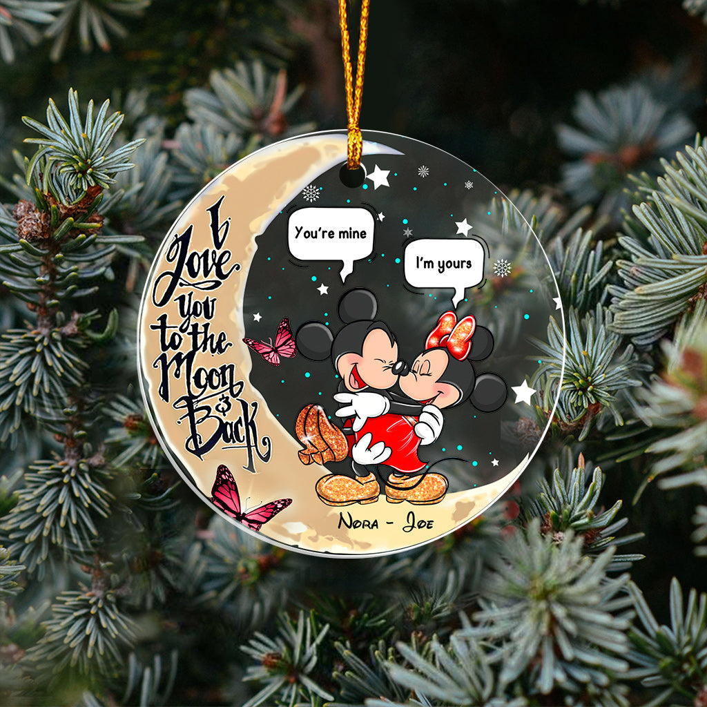 I Love You To The Moon - Personalized Mouse Transparent Ornament