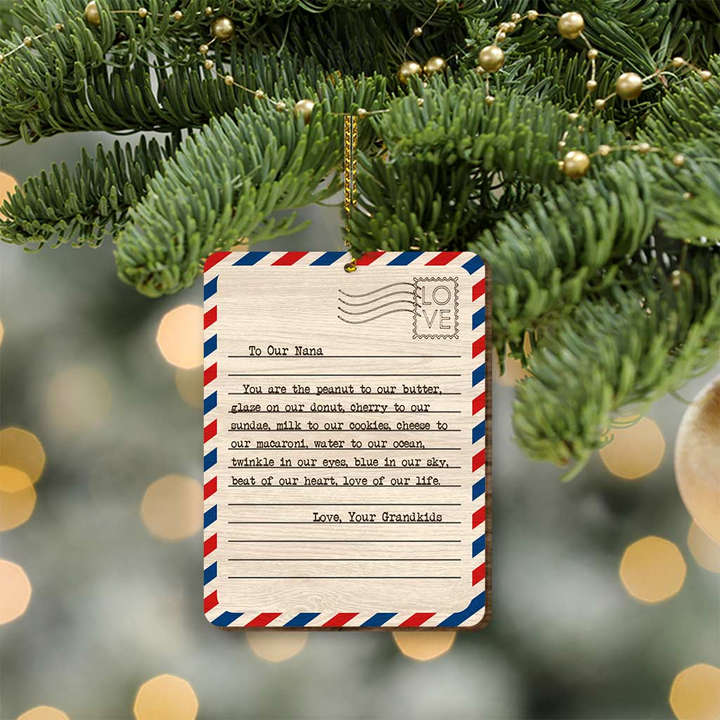 To My Grandma - Personalized Christmas Grandma Wooden Card Pop Out Ornament