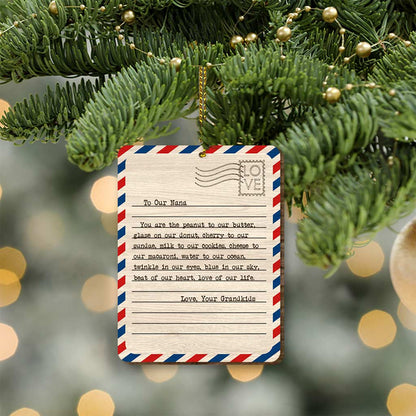 To My Grandma - Personalized Christmas Grandma Wooden Card Pop Out Ornament