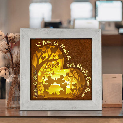 A Magic Couple - Personalized Mouse Light Shadow Box