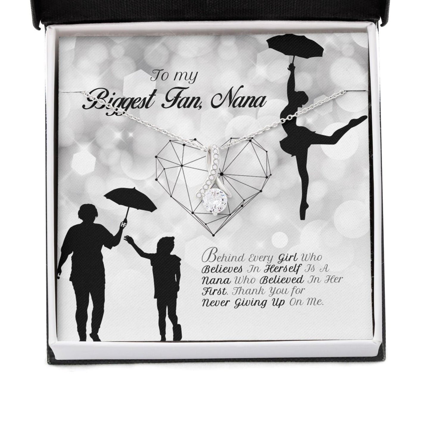 Gift For Your Grandma Who Always Support You On Mother's Day - Grandma Petite Ribbon Necklace 0921