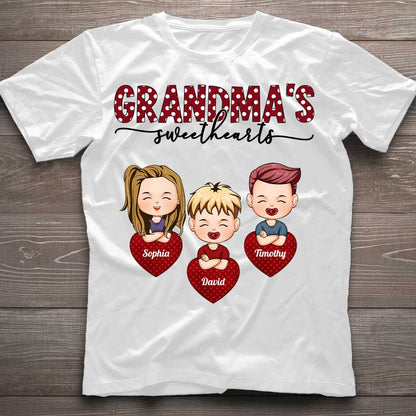 Grandma's Sweethearts - Personalized Valentine Grandma T-shirt and Hoodie