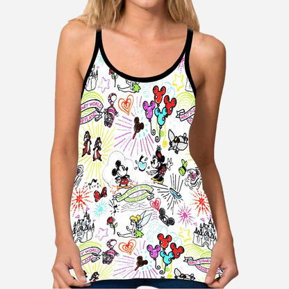 Mouse Ears Sketch - Mouse Cross Tank Top