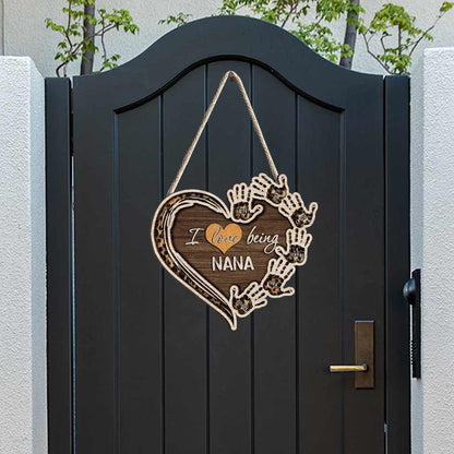I Love Being Nana - Personalized Mother's Day Grandma Wood Sign