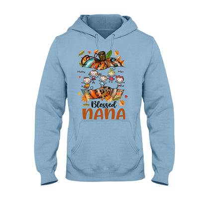 Blessed Nana - Personalized Thanksgiving Grandma T-shirt and Hoodie