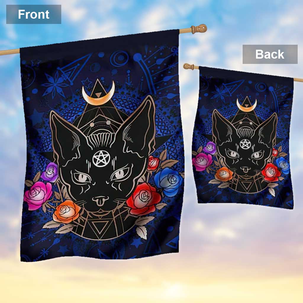 Occult Cat Wicca - Witch House Flag 0822