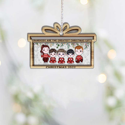 Grandkids Are The Greatest Christmas Gift - Personalized Grandma Layers Mix Ornament