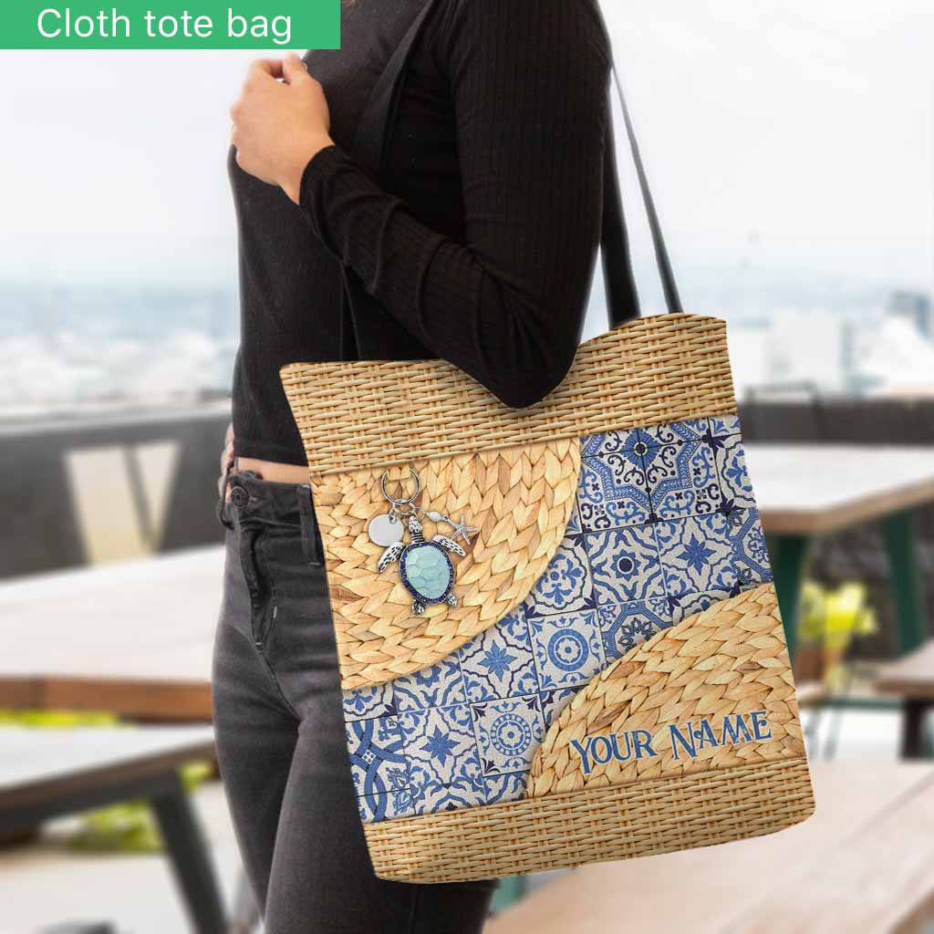 Love Turtles Eclectic Style - Personalized Turtle Tote Bag With 3D Pattern Print