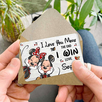 I Love You More - Personalized Mouse Wallet Insert Card