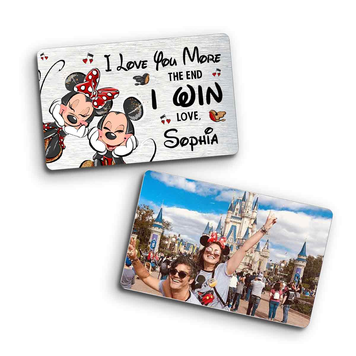 I Love You More - Personalized Mouse Wallet Insert Card