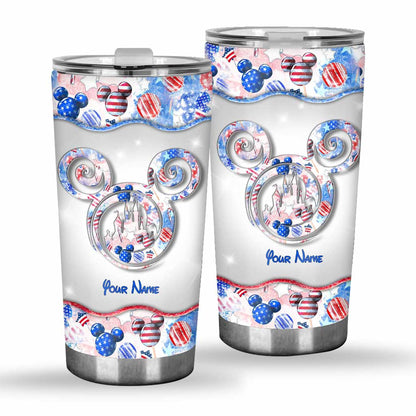 Happy 4th Of July - Personalized Independence Day Mouse Tumbler