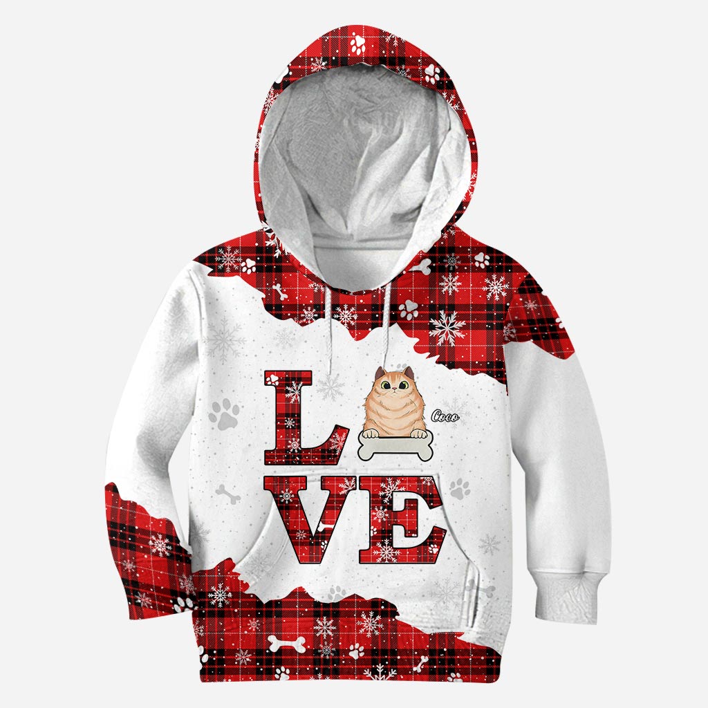Love Cats - Personalized Christmas Cat Hoodie and Leggings