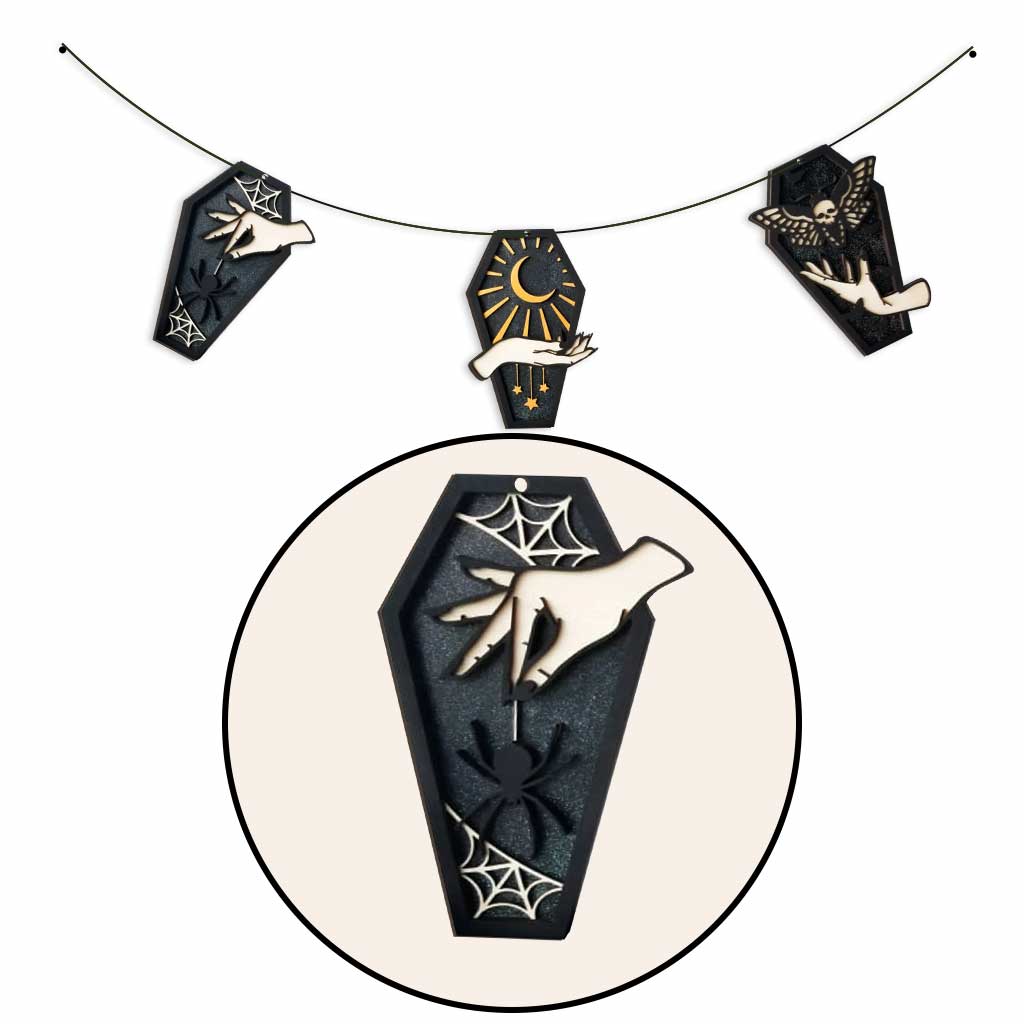 Coffin Garland - Halloween Witch 3 Pieces Garland