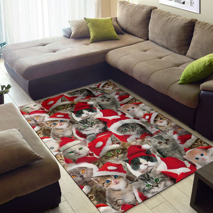 Meowy Christmas Cat Rug 0622