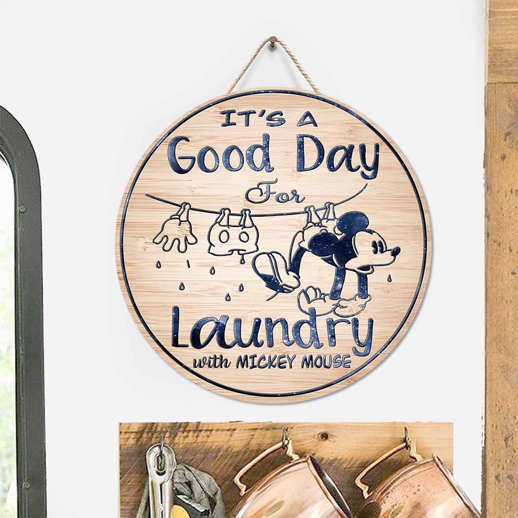 It Is A Good Day - Mouse Round Wood Sign