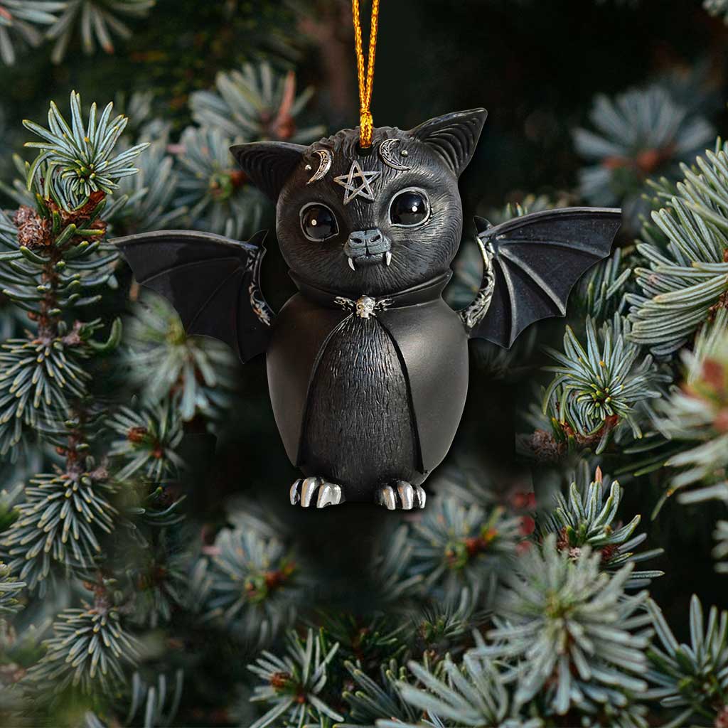 Gothic Bat Moon - Halloween Witch Ornament (Printed On Both Sides)