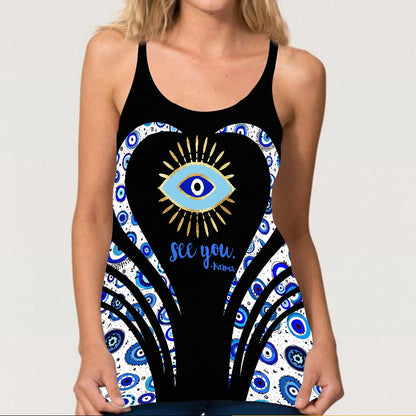 I See You Evil Eye Witch Cross Tank Top