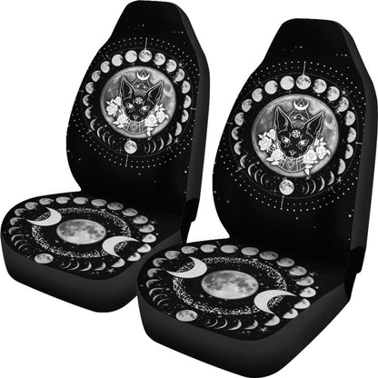 Occult Cat Moon Phases Wicca - Witch Seat Covers 0822
