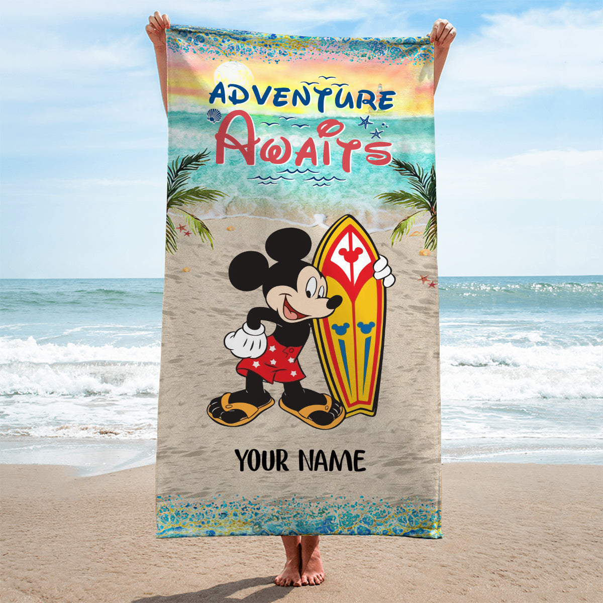 Summer Is Calling - Personalized Mouse Beach Towel