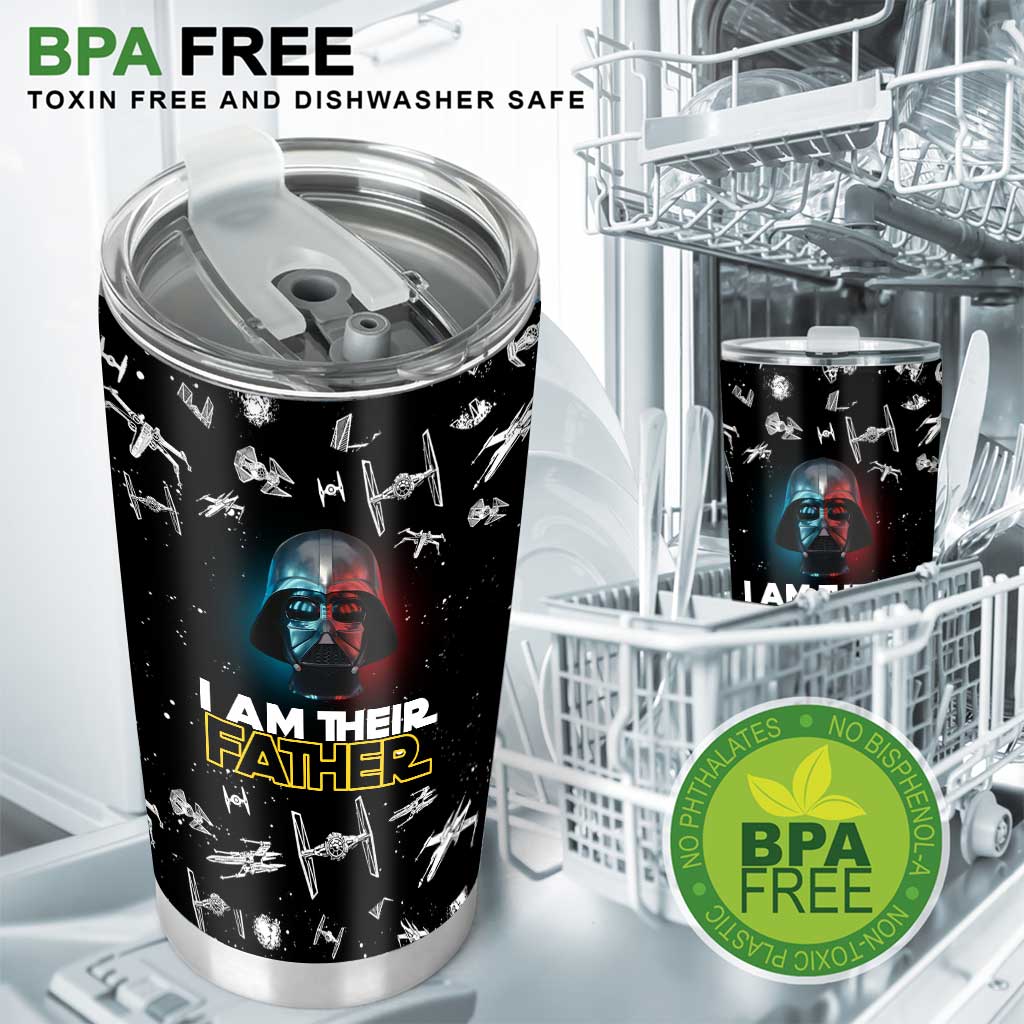 I Am Their Father Darth Vader Lightsaber Personalized Star Wars Tumbler - Star Wars Family Tumbler