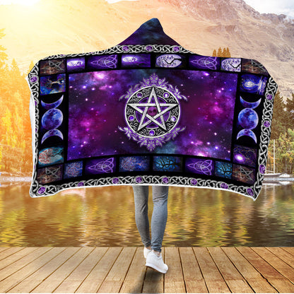 Witch Vibe Purple Pentacle - Witch Hooded Blanket